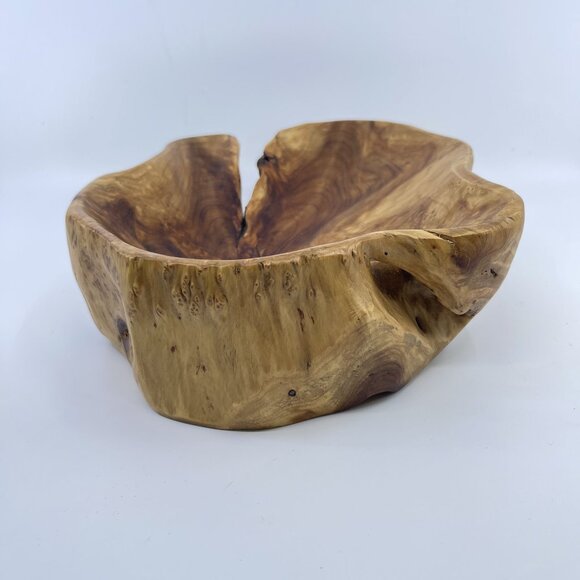 natural live edge burl wood bowl rustic handcrafted centerpiece - Picture 6 of 6